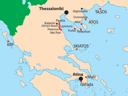 leptokarija mapa grcke GRcka leptokarija mapa grcke